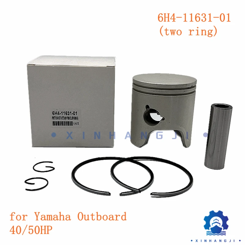 6H4-11631-01 Piston kit (Std) two ring for Yamaha Outboard Motor 2-stroke 40HP 50HP 6H4-11631-01-00;6H4-11631 3Cyl  Diameter67MM