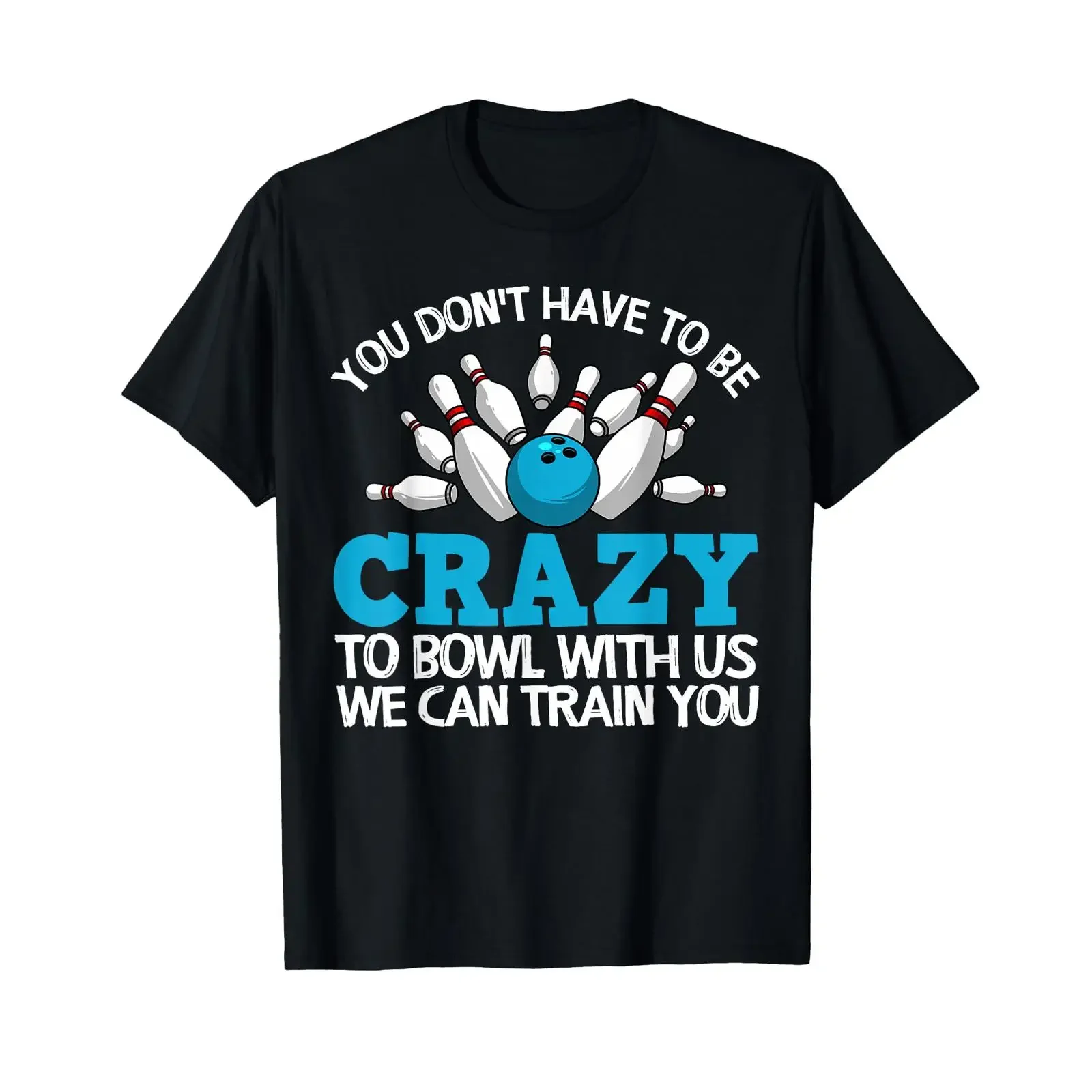 Funny Crazy Bowling Bowlers Ten Pin Players T Shirt Small vintage Washed Top For Everyday Wear Breathable Unisex Stretched