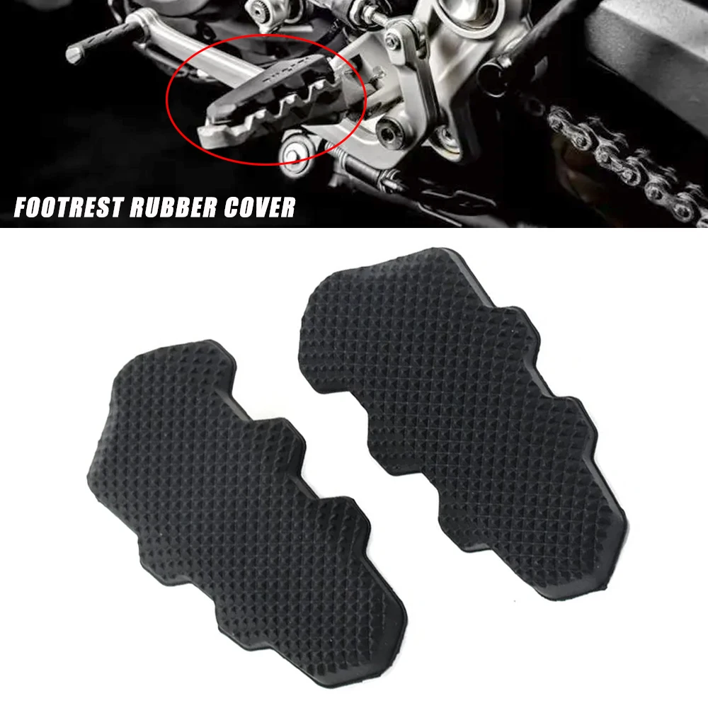 Motorcycle Front Footrest Foot Peg Footpeg Plate Rubber Cover For Ducati Hypermotard 821 Multistrada MTS 950 1260 1200