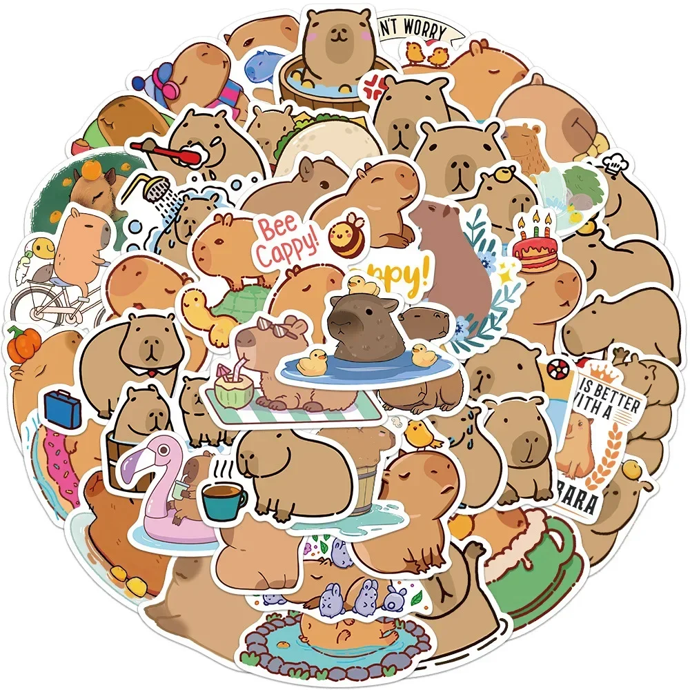 10/30/50PCS Cartoon Cute Animals Plump Capybara Graffiti Stickers Scrapbook Laptop Phone Luggage Diary Waterproof Sticker Toys