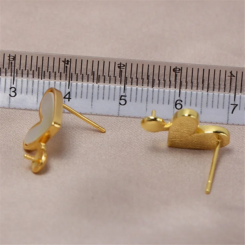 Gold Plated Pearl Earring Settings, DIY Jewelry Making Supplies, Blank Ear Stud Bases for Handmade Accessories, 1pair No Pearl