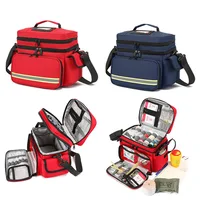 Bolsa médica de primeros auxilios vacía, bolsa de gran capacidad para rescate de emergencia al aire libre, bolsas de viaje Oxford reflectantes impermeables con múltiples bolsillos