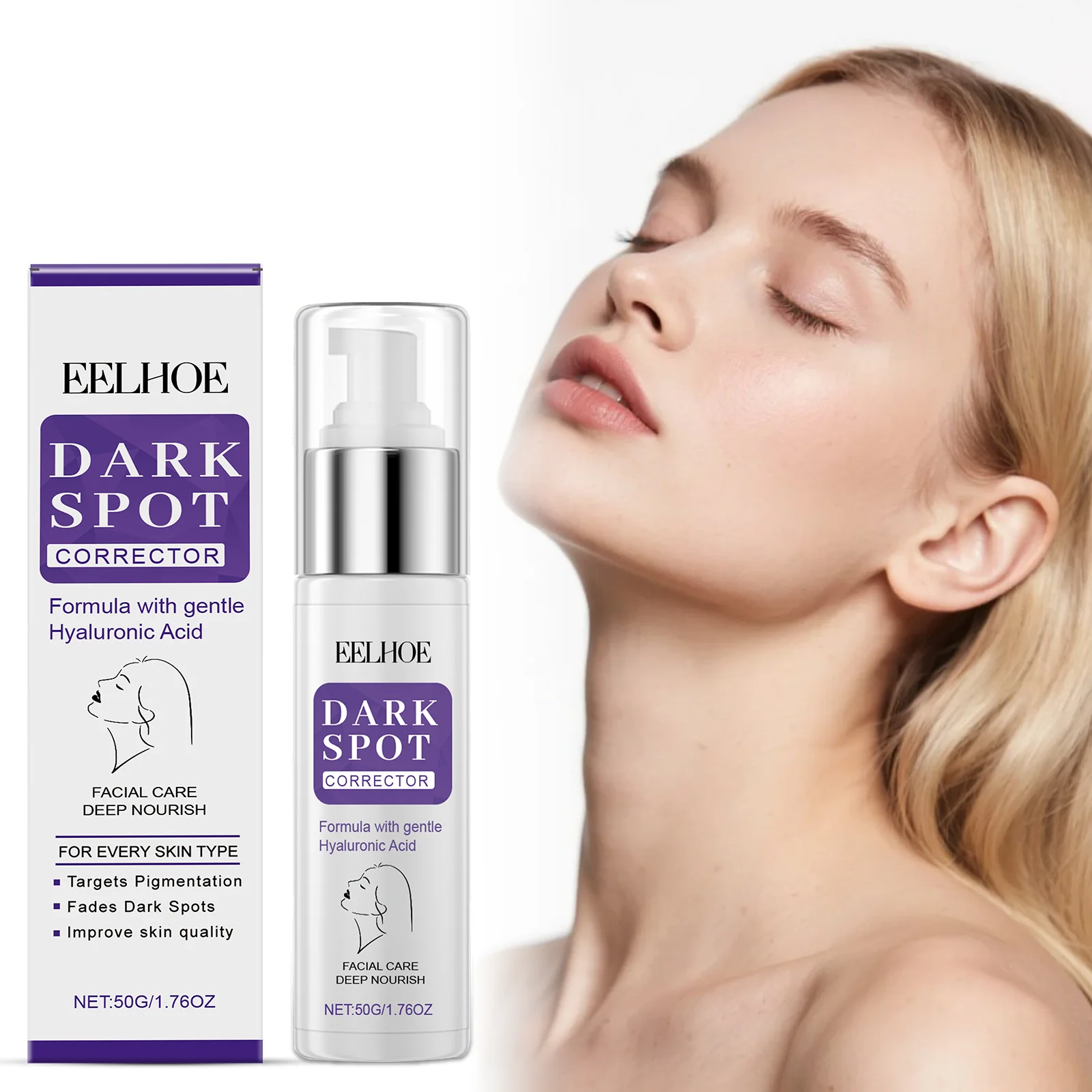 مرطب الوجه مع حمض الهيالورونيك كريم يومي خفيف الوزن للبشرة الجافة غسول وجه لطيف للبشرة الحساسة 50 جرام