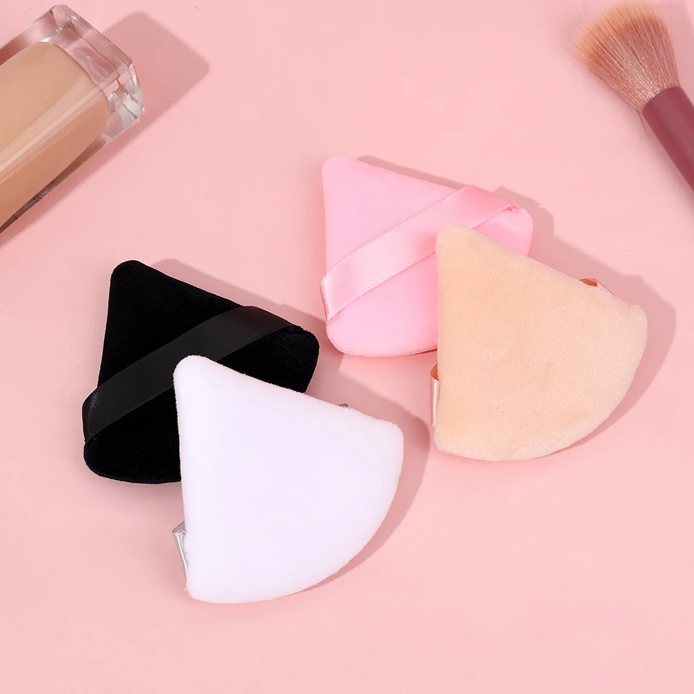 1/20 stücke Ultra-Weiche Gesicht Lose Pulver Puffs Dreieck Samt Gesichts Schönheit Make-Up Werkzeuge Kosmetische Schwarz Rosa Foundation schwamm