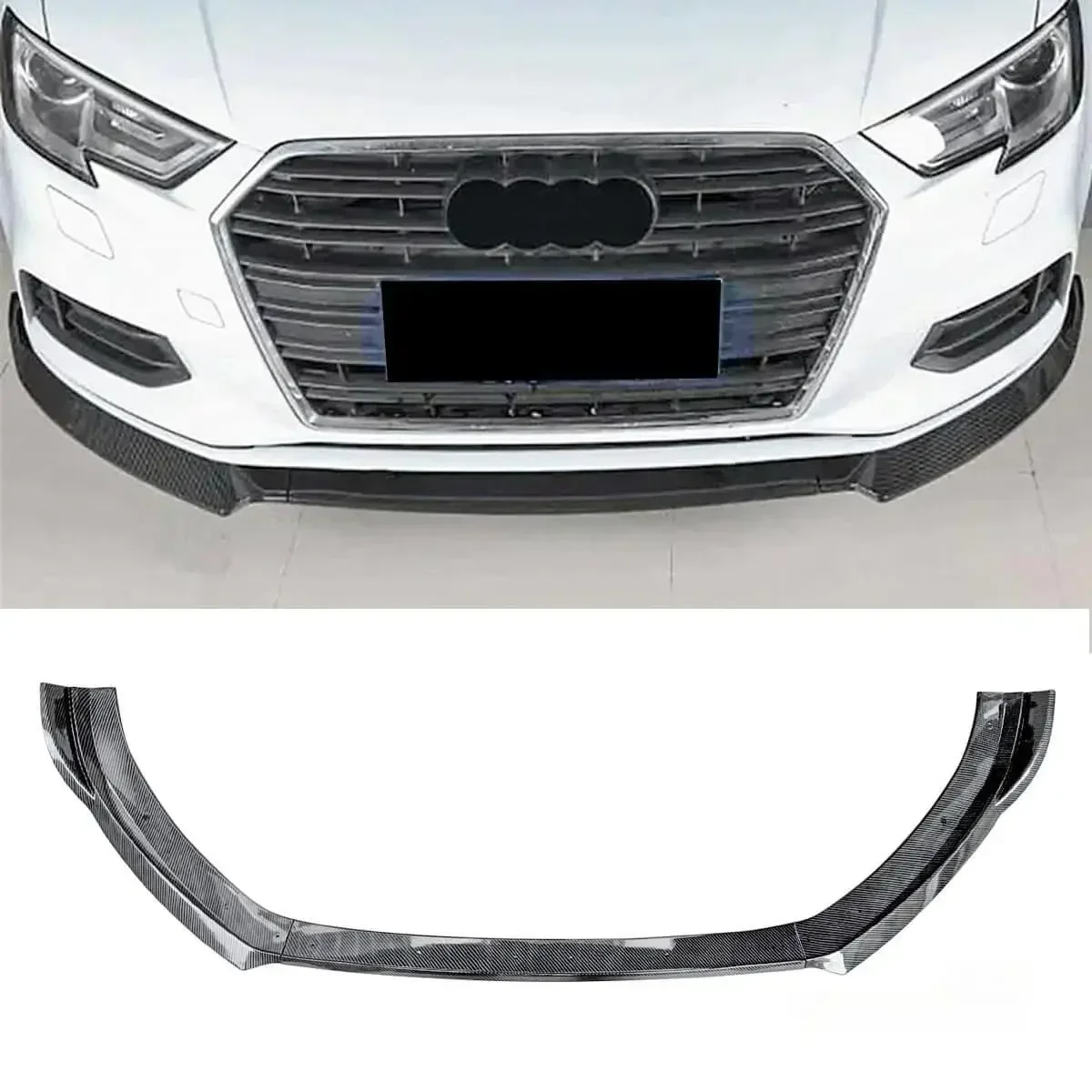 

Fast Shipping A3 8V Sline S3 8v.5 Carbon Fiber Front Bumper Lip for 2017 2018 2019 A3 S3 Sedan Front Lip Splitter Body Kit