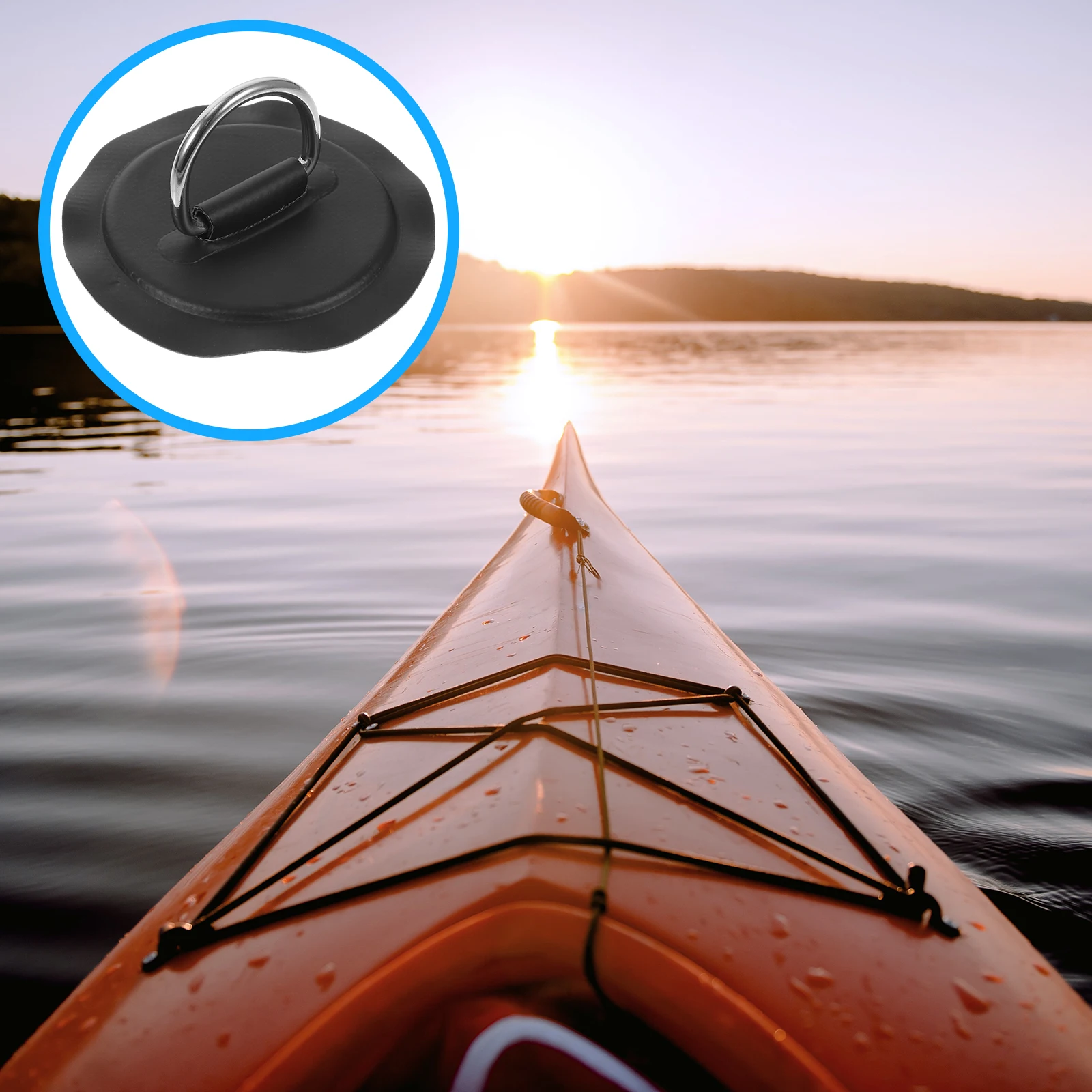 

5Pcs Inflatable Boat D Ring Kit Rustproof Steel PVC Secure Mounting Points for Kayak Seat Attachment Paddle Board Accessories