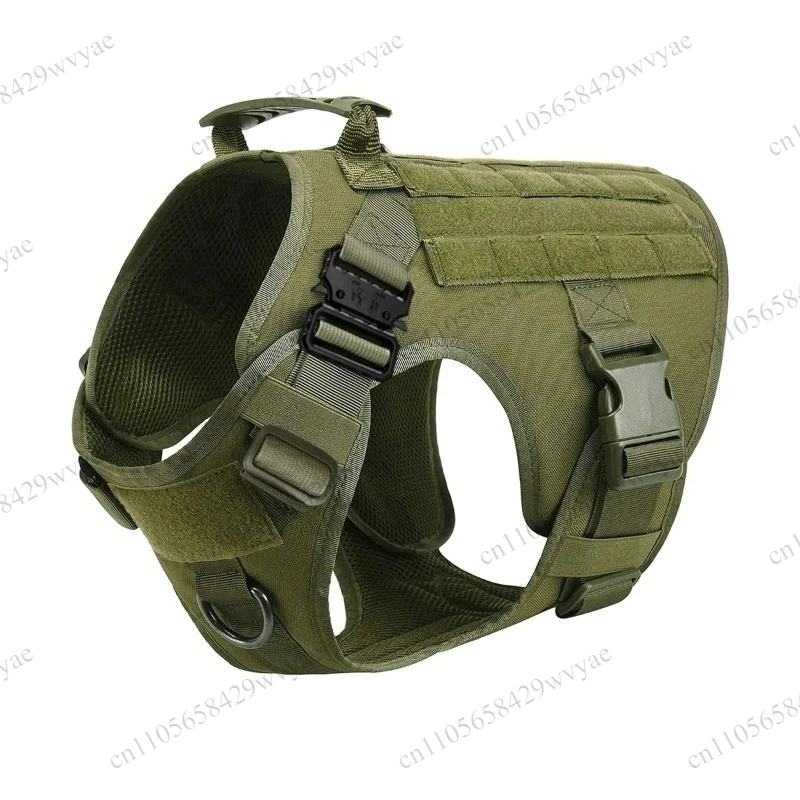 Adjustable Tactical Dog Vest Harness Leash Collar Molle Pouches For Medium Large Dogs Training view 6