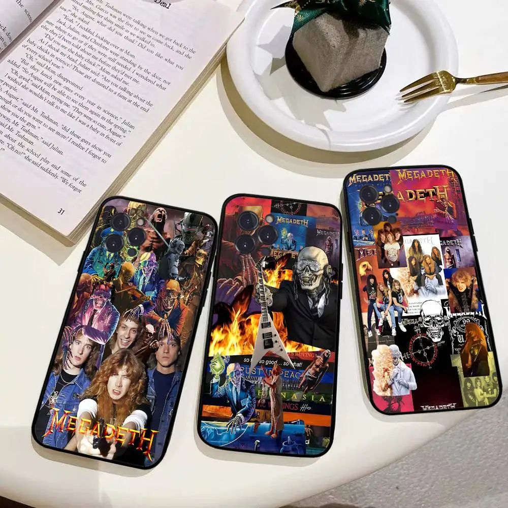 Musikband M-MegadethS Handyhülle für iPhone 17 16 15 14 13 12 Mini 11 Pro Plus Weiche Silikonhülle
