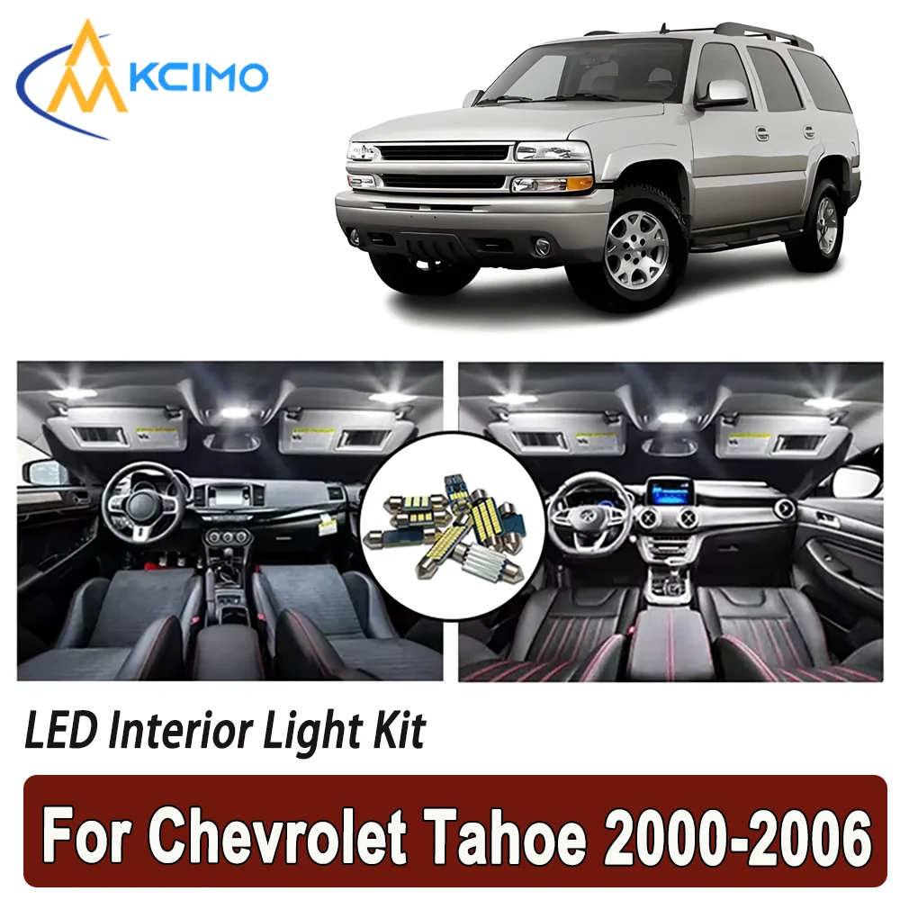 

Kcimo светодиодный для Chevrolet Tahoe 2000 2001 2002 2003 2004 2005 2006, яркий светодиодный светильник премиум-класса с внутренней купольной картой, комплект освещения багажника, светодиодный автомобиль