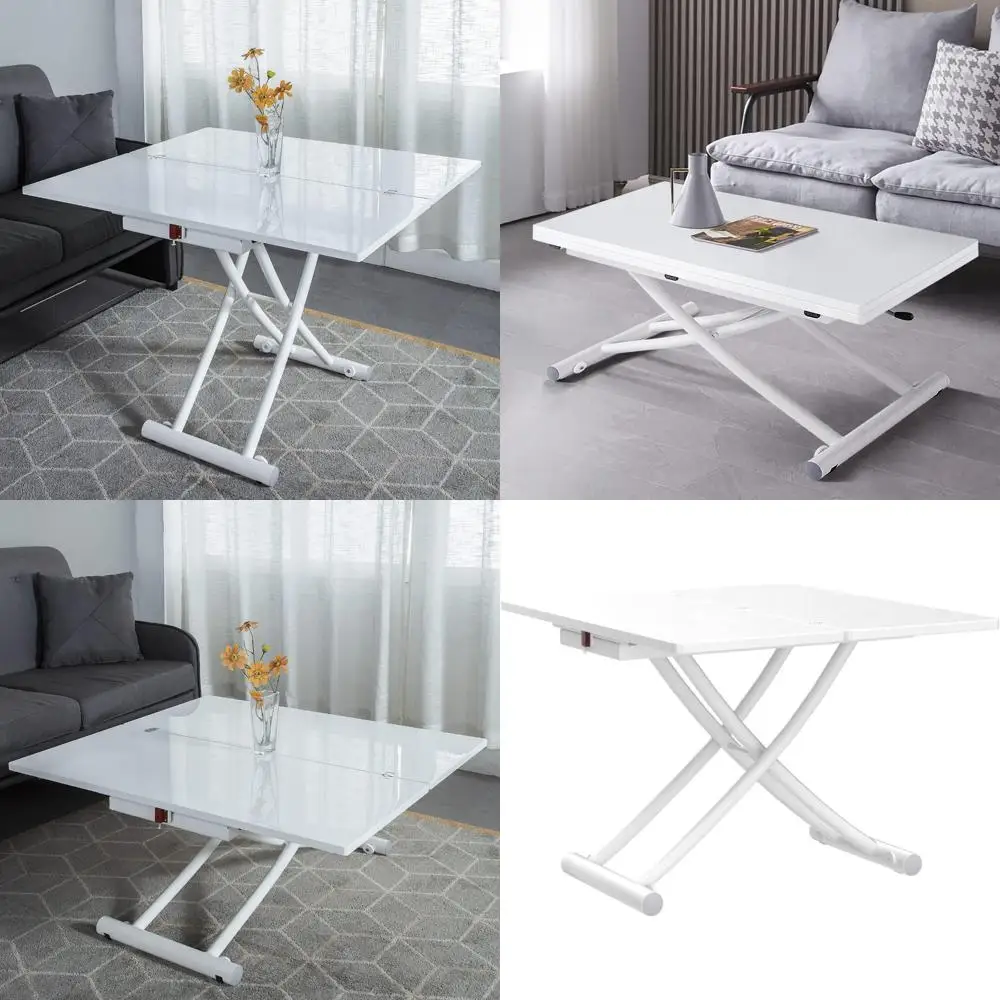 طاولة طعام معدنية قابلة للطي مع وظائف متعددة للمطبخ وغرفة المعيشة - تحويل طاولة القهوة والشاي في المنزل #1