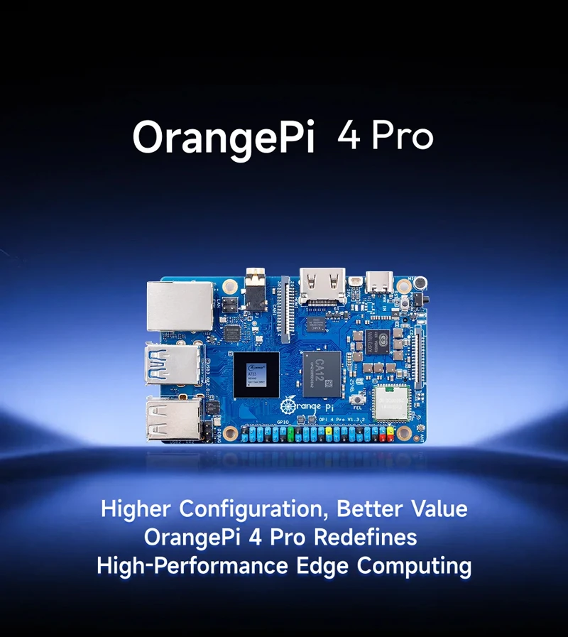 Orange Pi 4 Pro 4GB RAM Board Kit Allwinner A733 DDR5 Computer WiFi 6+BT 5 Dual MIPI-CSI Mini PC For Orange Pi 4 Pro