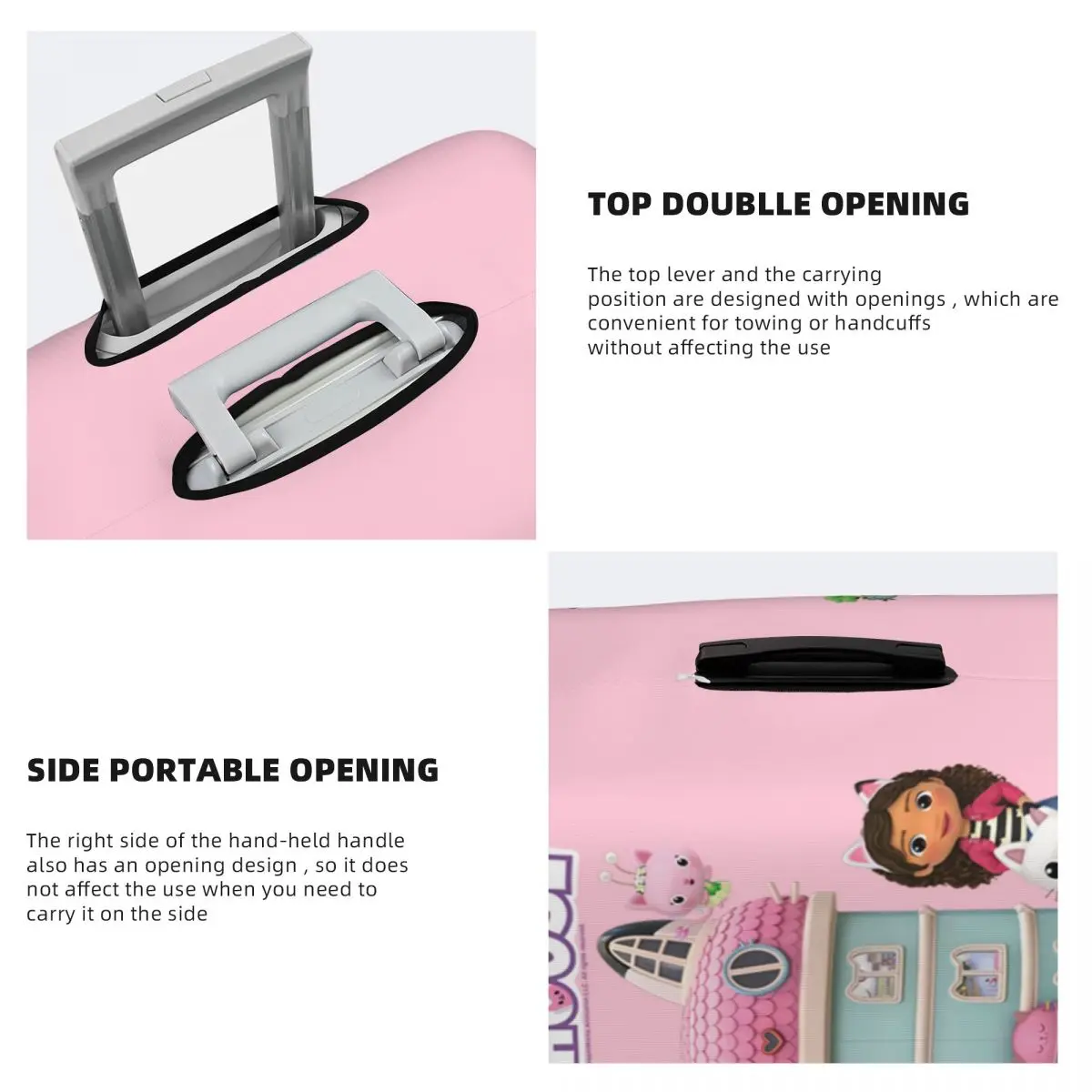 Capa protetora personalizada para bagagem de casa de bonecas Gabbys Fashion Mercat Cat Capa protetora para mala de viagem para 18-32 polegadas