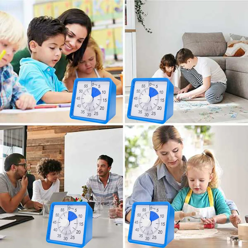 AA05 60 Minute Visual Timepiece For Kids, Visual Countdown Timepiece For Kitchen Pomodoro Timepiece With Silent Operation