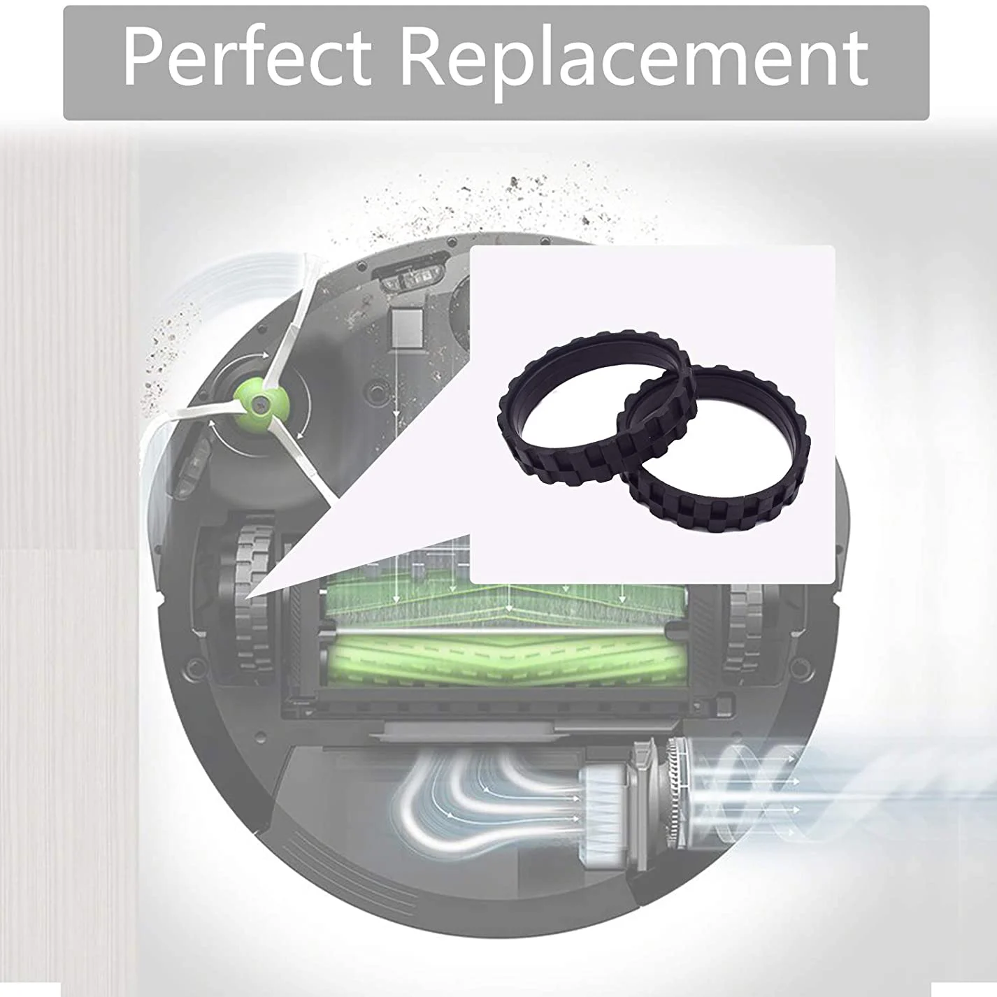 Reifen für irobot Roomba Räder Serie,,, und, rutsch fest, hohe Haftung und einfache Montage 4er Pack