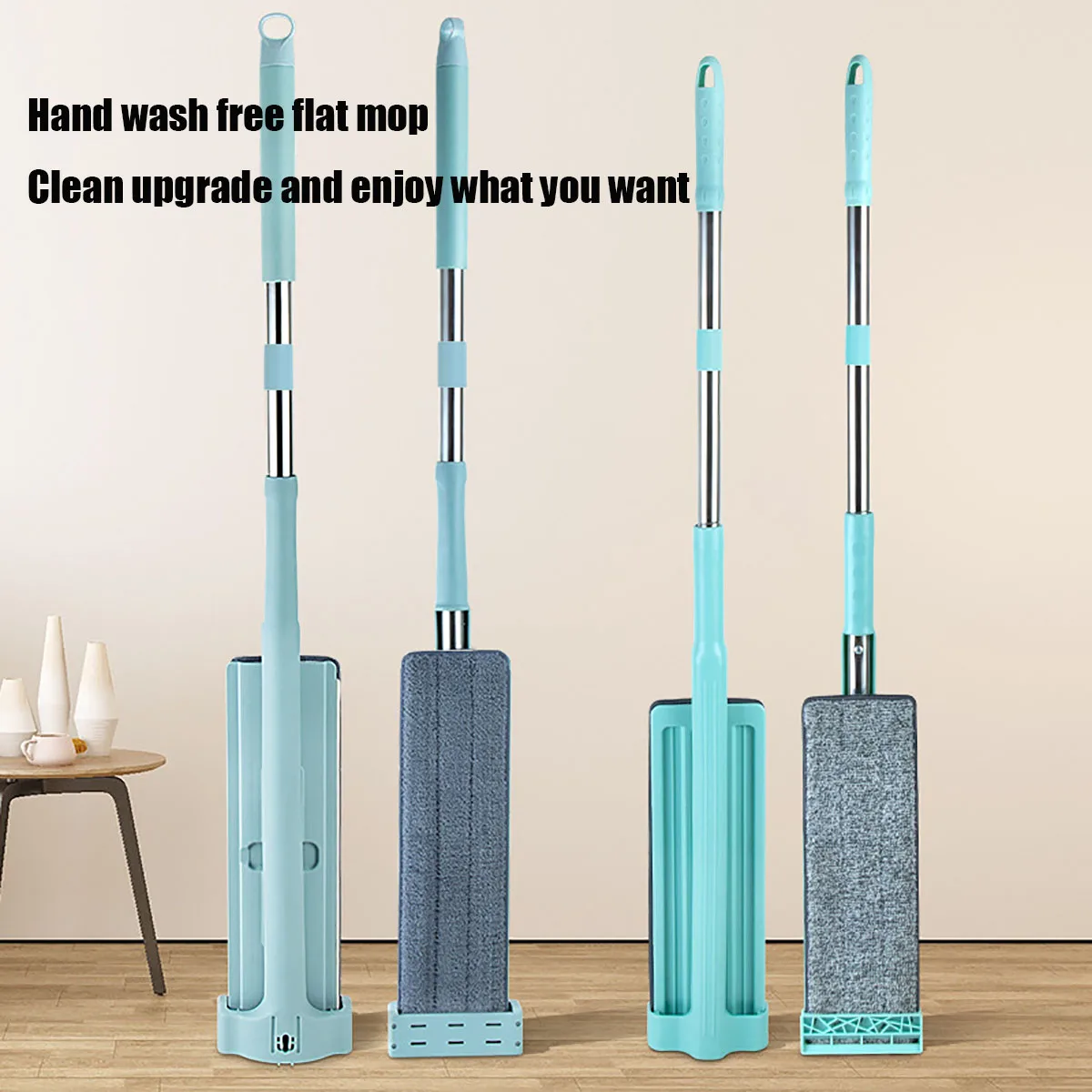 Newest Microfiber Flat Mop Hand Free Squeeze Cleaning Floor Mop with Washable Mop Pads Lazy Mop Household Cleaner Tools 