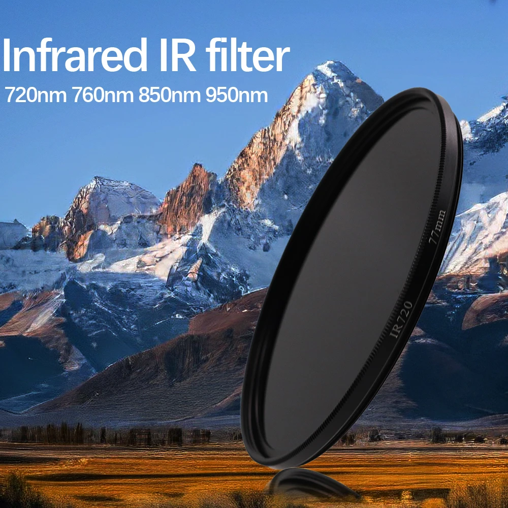 Инфракрасный ИК-фильтр 720 нм 760 нм 850 нм 950 нм ИК-фильтр 46 мм 49 мм 52 мм 58 мм 62 мм 67 мм 72 мм 77 мм Для объектива камеры SLR DSLR