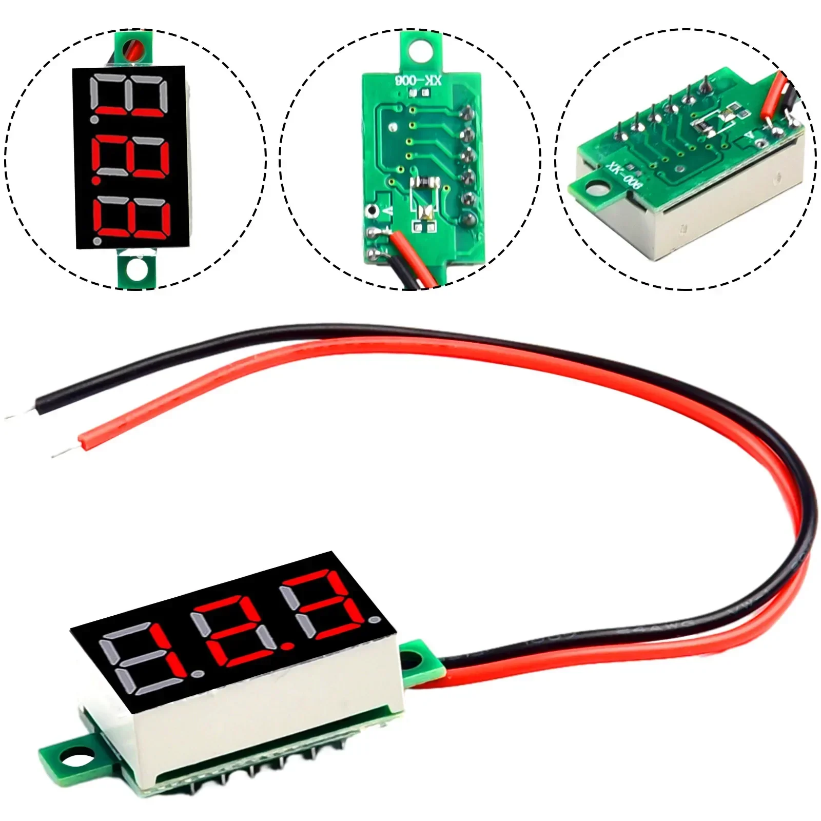 Two-wire Voltmeter LED Digital Voltage Table DC 2-line DSN-DVML-368-2 Display Meter DC4.5-30V Electrical Measurement Instruments