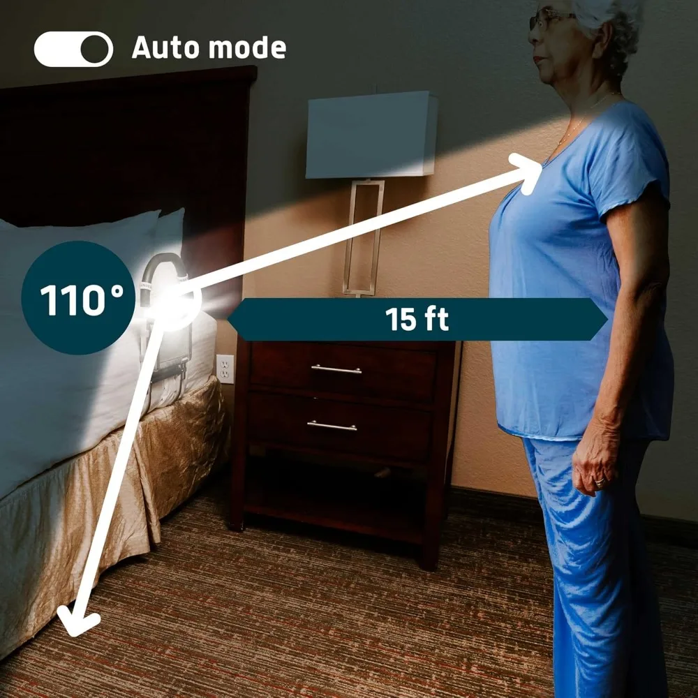 Lunderg Bed Rails for Elderly Adults Safety - with Motion Light & Storage Pocket - Railings for Seniors & Surgery Patients