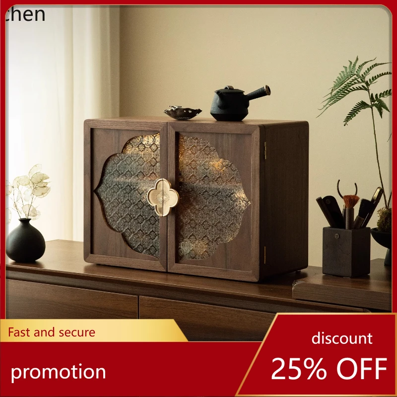 

ZML desktop storage box cabinet dust cup storage rack dining side cabinet tea set rack cosmetics storage