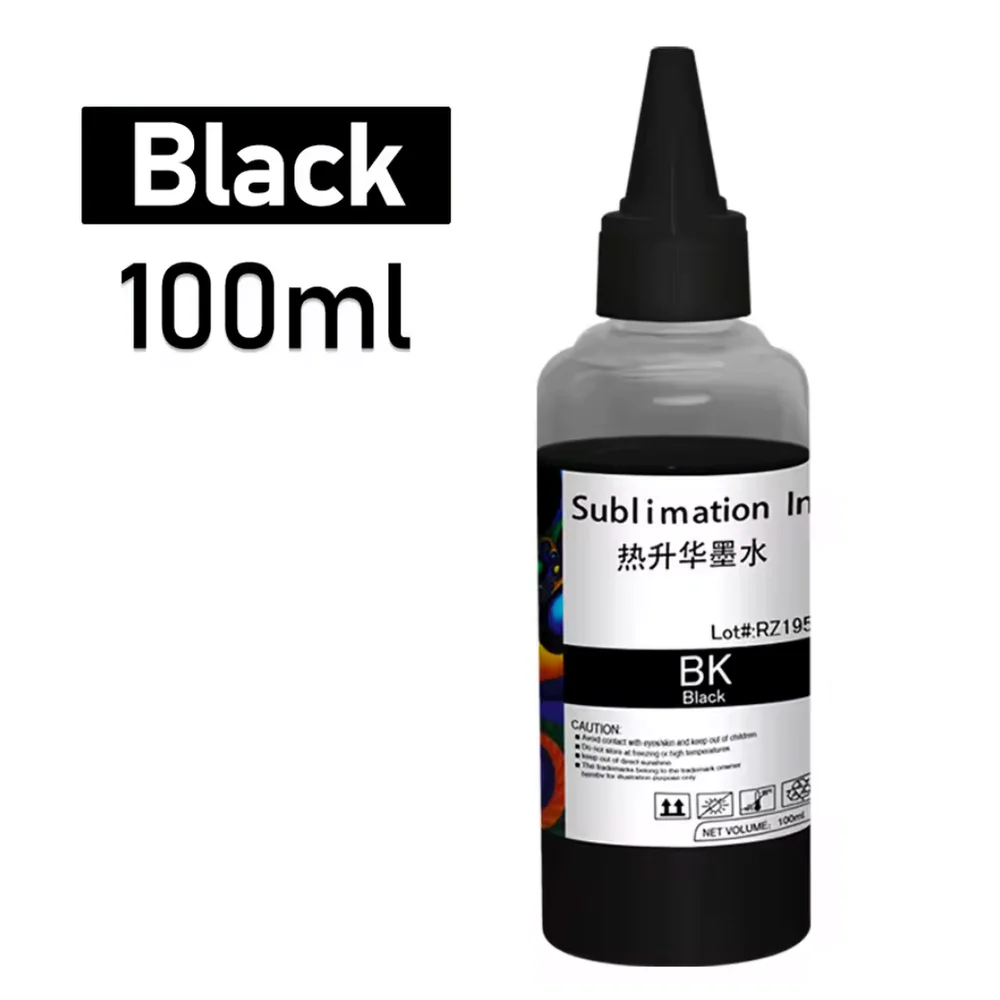 100ML Sublimation Ink For Epson Desktop Printer Heat Transfer Ink For T Shirt Cotton, Mugs, Metal Sublimation Ink Kits