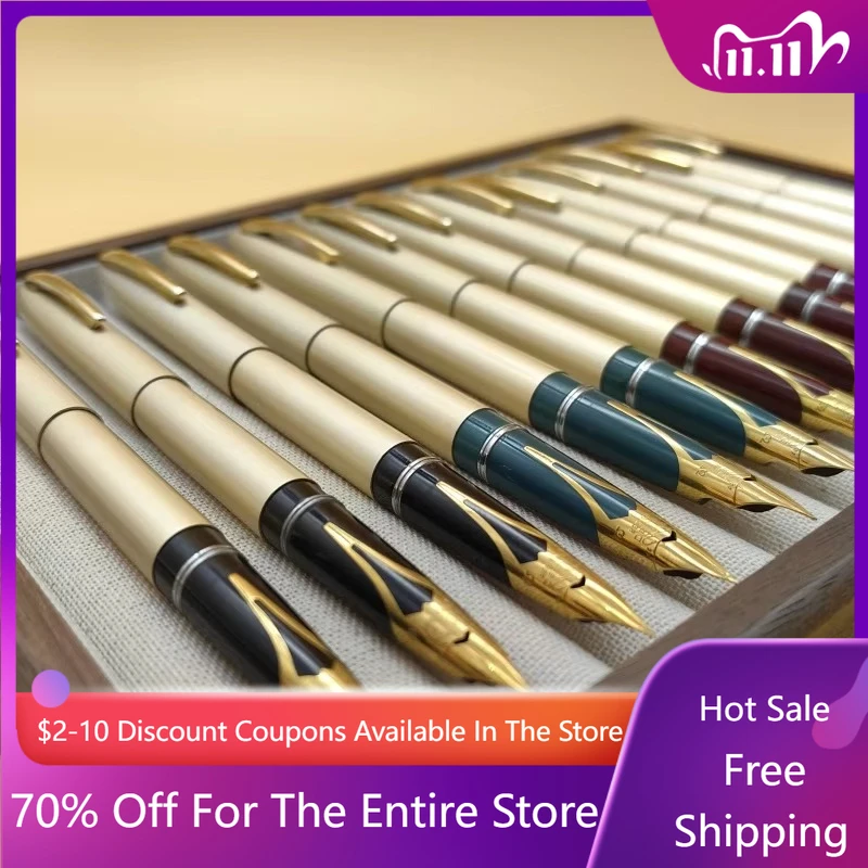 

Японская канцелярская ручка CREST, перьевые ручки из алюминиевого сплава, ручки ограниченного выпуска, наконечник с капюшоном F 0,5 мм, офисная студенческая ручка для каллиграфии