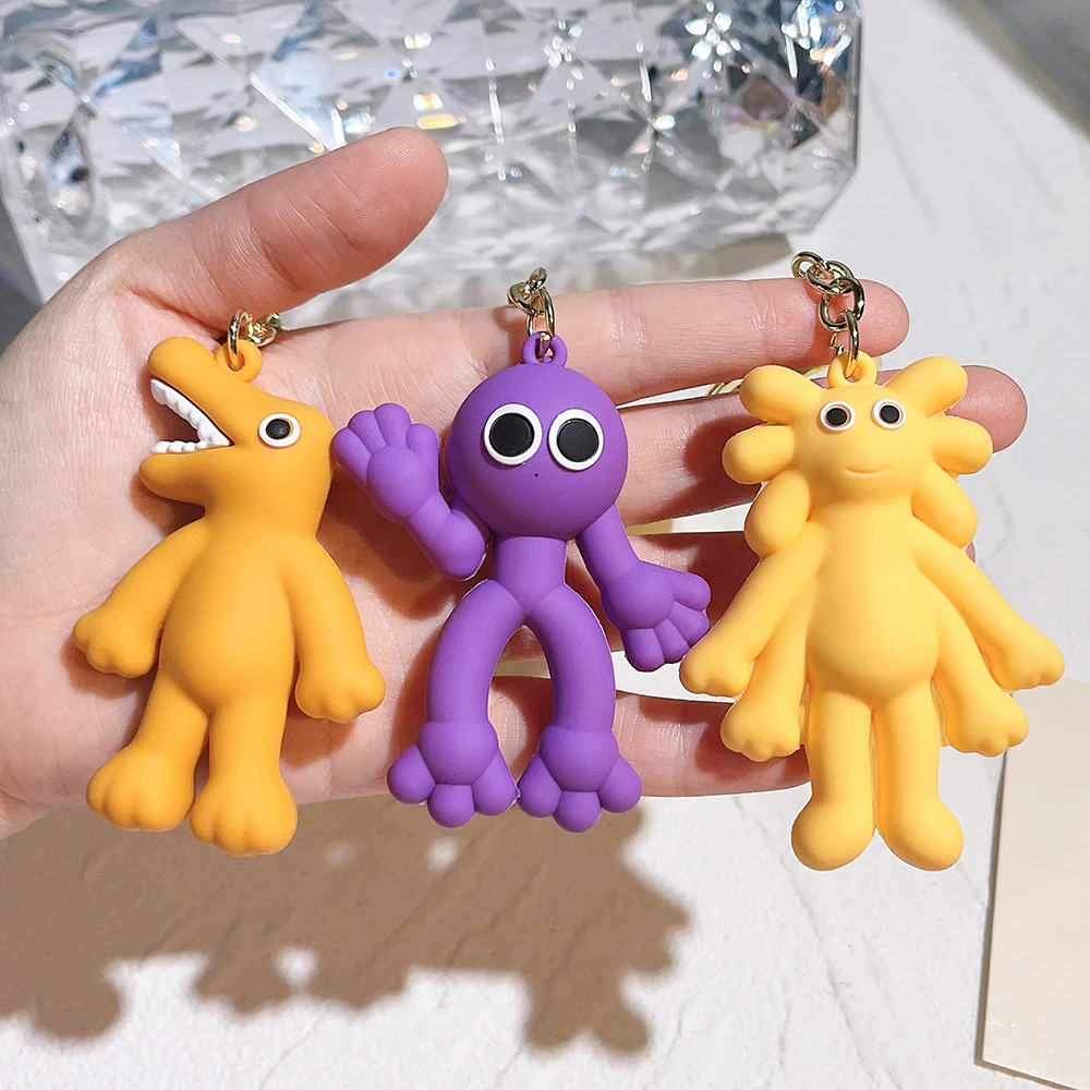 Rainbow Friends Robiox 3D Silicon Doll Keychain Cartoon Animal Doll Pendant Keyring Key Holder Fashion Jewelry for Kid Gifts