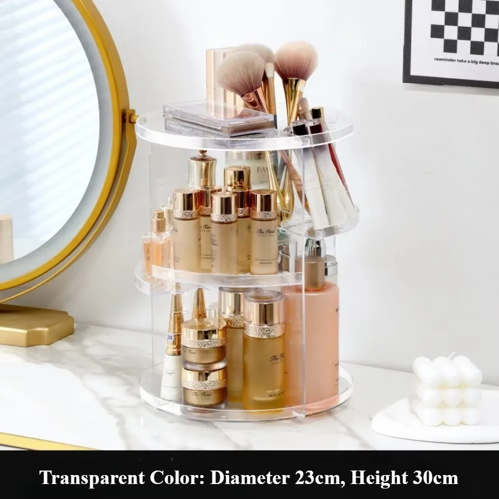 360° Rotating Makeup Organizer Large Capacity Detachable Jewelry  Holder Rotating Bathroom Organizer Countertop Cosmetic Rack