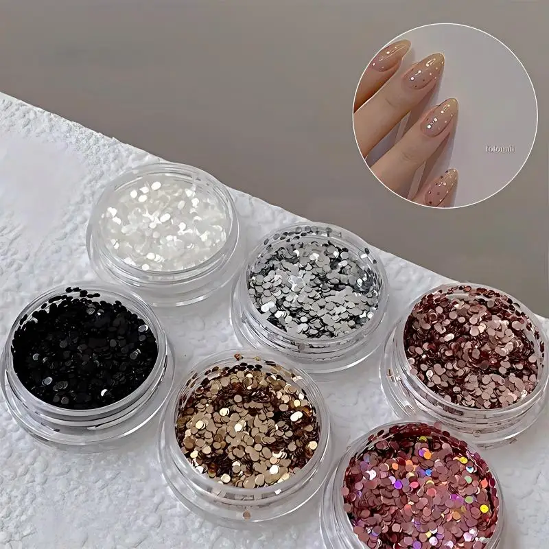 Fine Sparkle Polka Dot Glitter Multi-Color Mini Round Sequins Holographic Nail Glitter For Party Nail Art Professional Nail Art