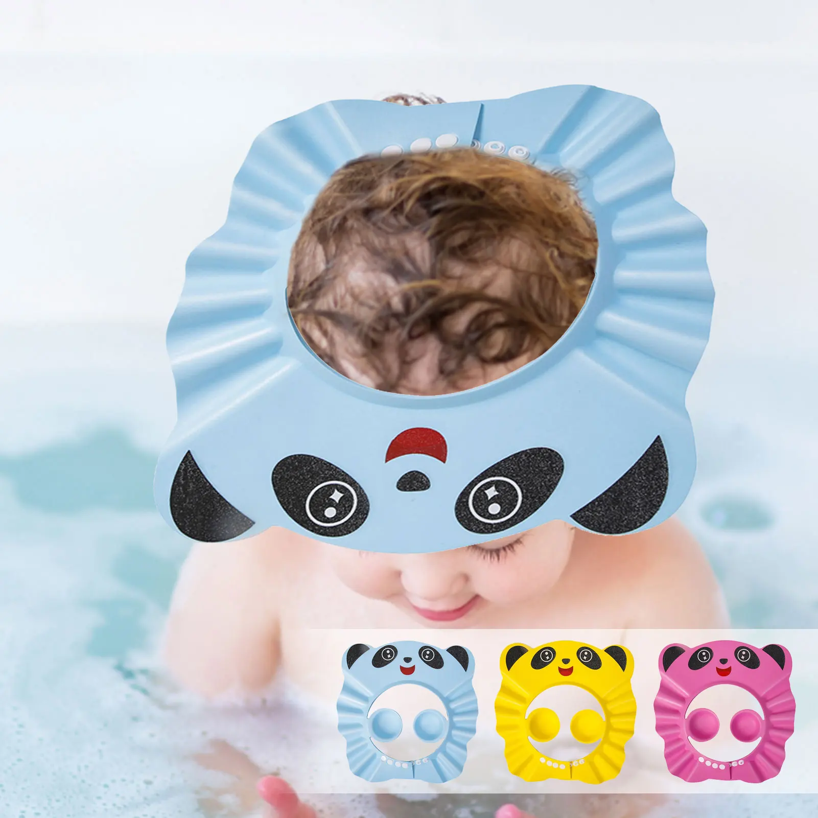 Tampa do chuveiro do bebê do silicone ajustável chapéu de lavagem do cabelo para recém-nascido infantil proteção da orelha à prova dwaterproof água shampoo cabeça de banho capa