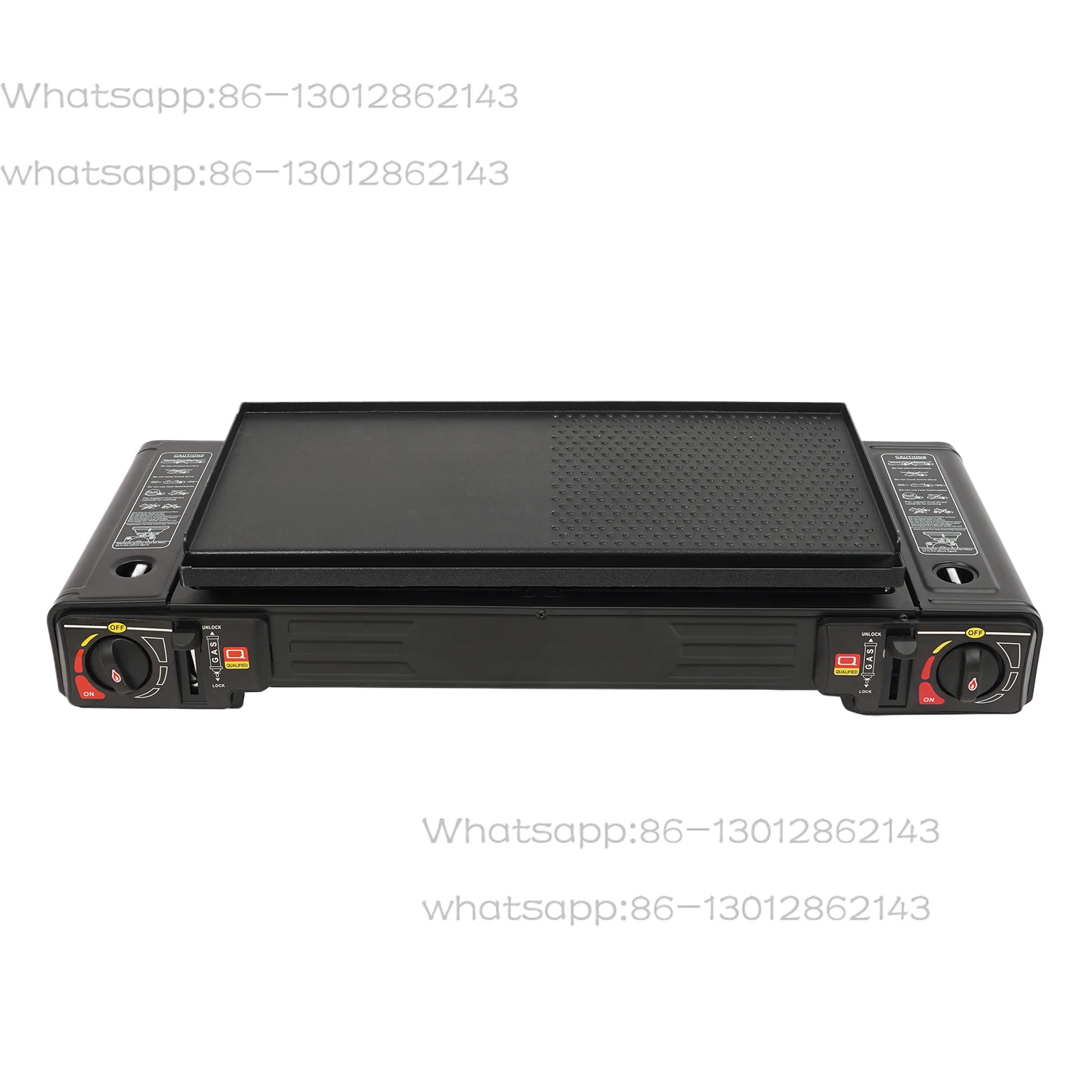 

Portable camping heater, dual head gas stove with 2 burners