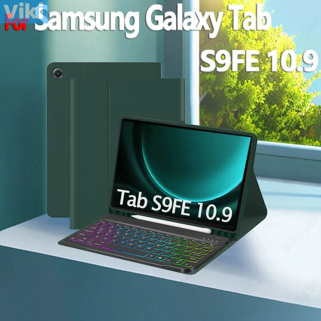 

Чехлы с клавиатурой для Samsung Galaxy Tab S9 FE S9FE WIFI 5G 10,9 X510 X516B AZERTY Корейский иврит Испанский Португальский Русский Ke
