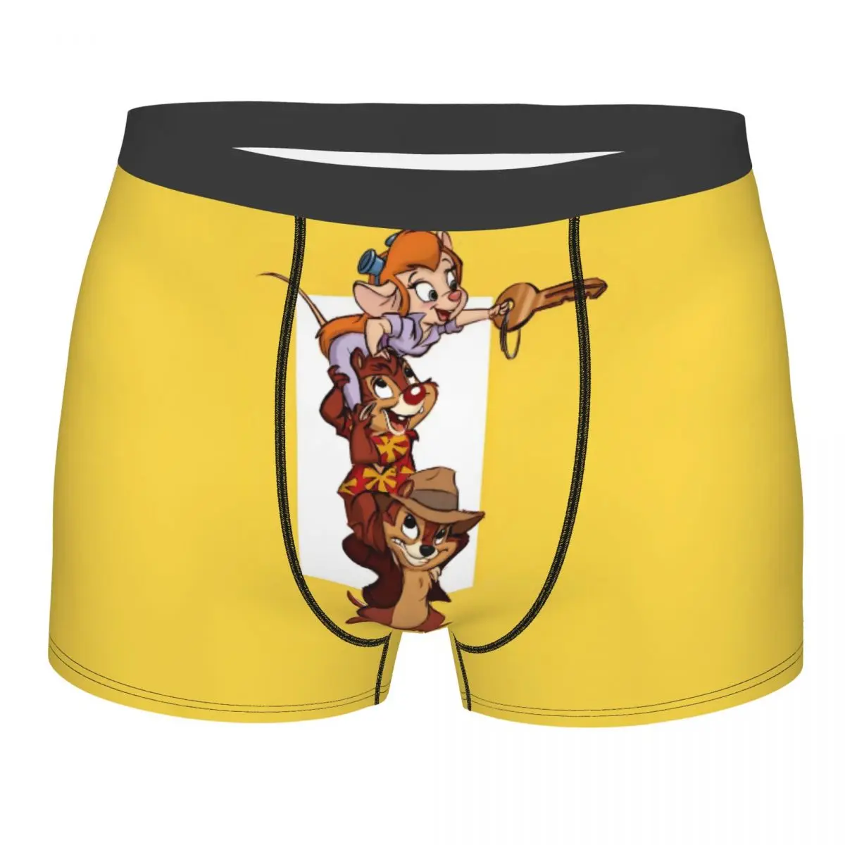 

Нижнее белье с забавным мультяшным рисунком Чипа и Дейла, мужские шорты-боксеры с принтом, трусы, мягкие трусы