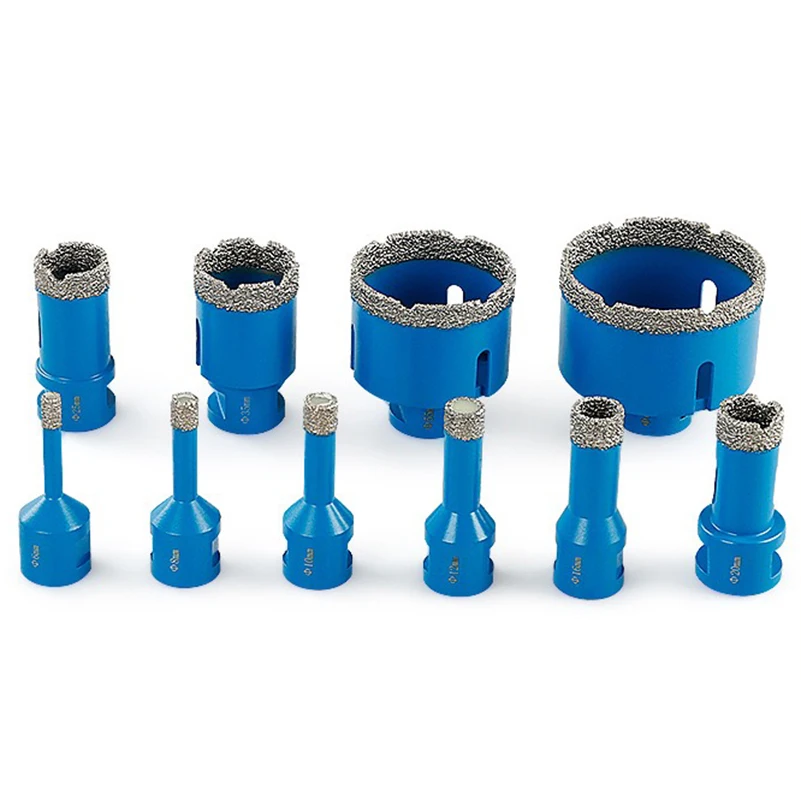 10Pcs Brazed Dry Drill Bits Kit M14 Thread Diamond Drill Bit Hole Saw Set Ceramic Tile Granite Marble Stone Hole Opener Tools