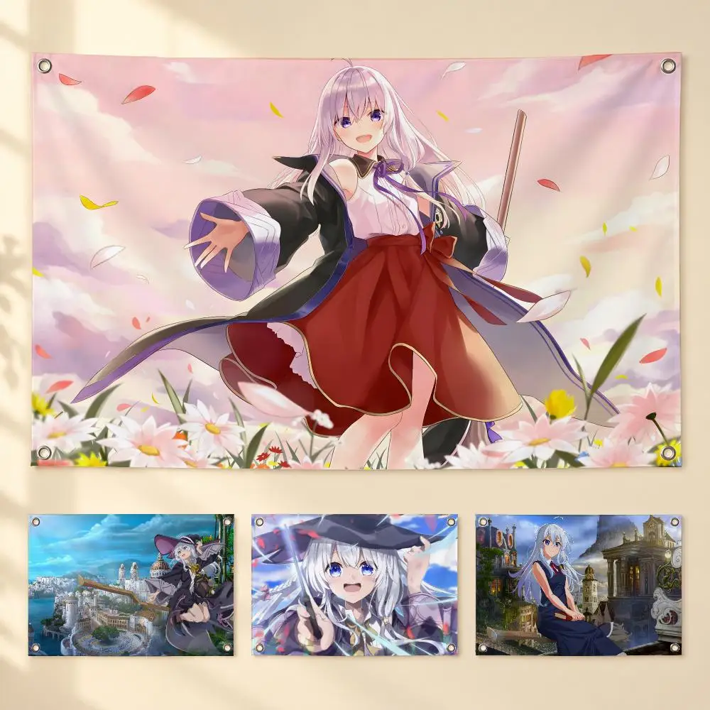 Wandering Witch The Journey of Elaina Flags For Garden Party Living Room Home Wall Flag Bedroom Outdoor Decor