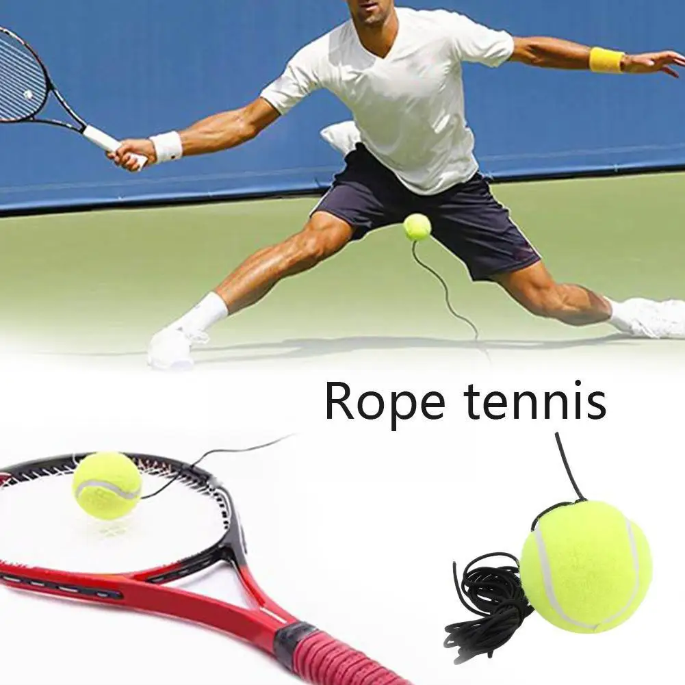 Single Training Tennis Ball With Elastic String Resistance Grip Training Practise Tennis Tennis Overgrip Balls Rubber Train Q5K5