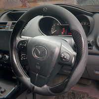 For Mazda 2 3 5 6 CX-4 CX-5 CX-7 CX-8 CX-30 CX-50 MX5 Miata RX-7 RX-8 Axela Atenza Car Carbon Fiber Leather Steering Wheel Cover