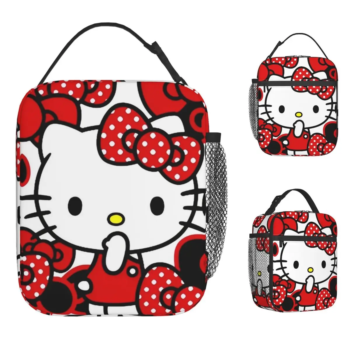

Hello Kitty Изолированная сумка для обеда с чехлом для рта Термосумка Контейнер для обеда, большая вместительная сумка для обеда, сумки для хранения еды, школьные сумки