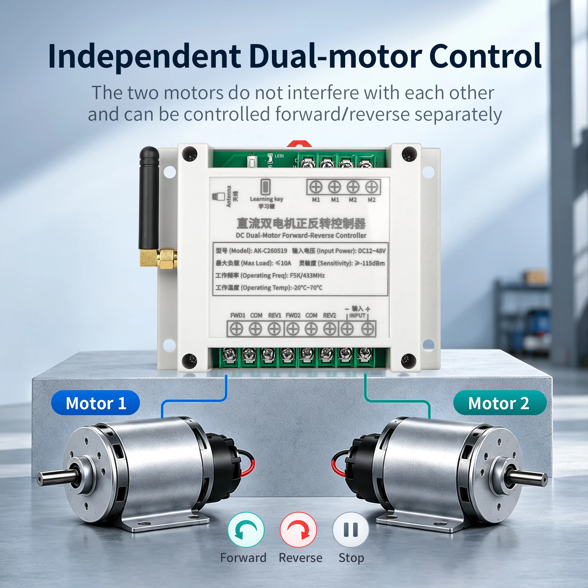 RF dc12V 24V 36V Electric Door/Curtain/Shutters Motor Wireless Radio Remote Control Switch  Roll-up Door Curtain/Shutter
