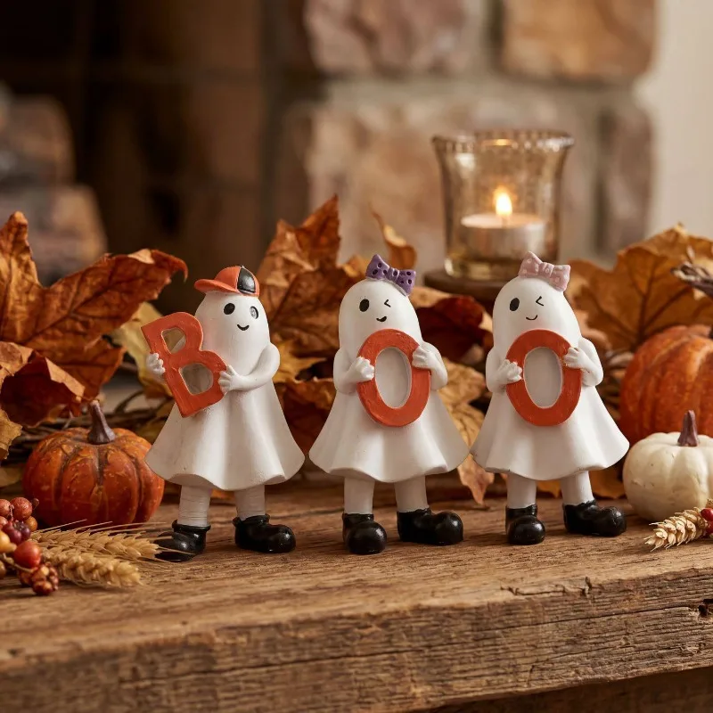 Halloween resin pumpkin ghost home window desktop decoration small ornaments