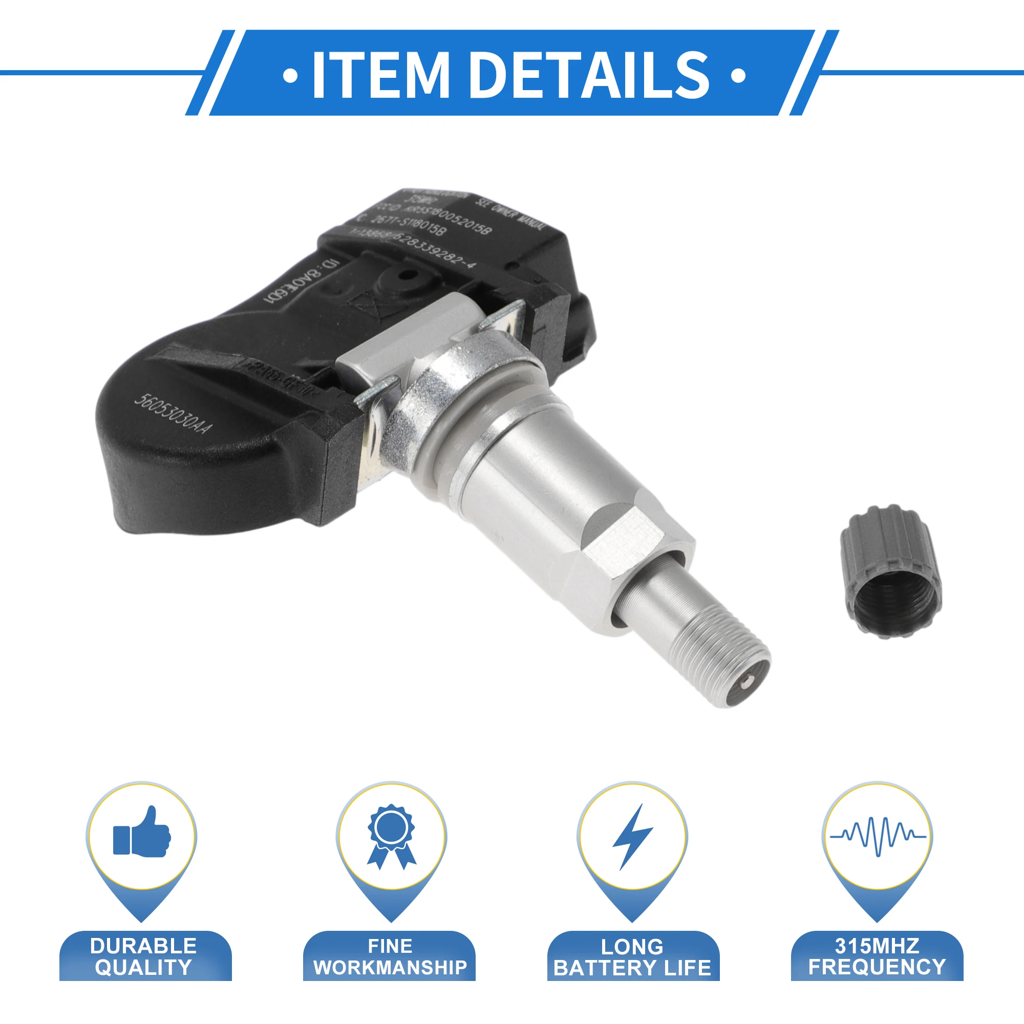 

UXCELL Датчик давления в шинах Датчик TPMS 315 МГц No 56053030AA/5139640AA/56029319AA/56029319AB для Chrysler 200 2011-2014