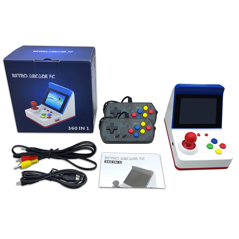 

NEW A6 mini arcade video game console children's gift toys8-bit handheld game console support TV Built-in 360 retro games