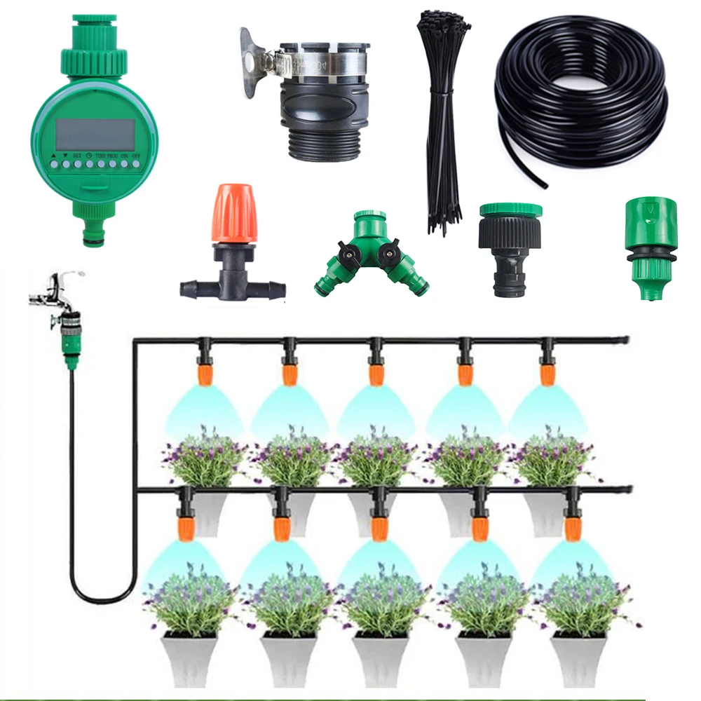 

5-50M Drip Irrigation Mist Cooling Automatic Irrigation Mist Spray Cooling System Misting Garden Watering Fog Nozzles Set