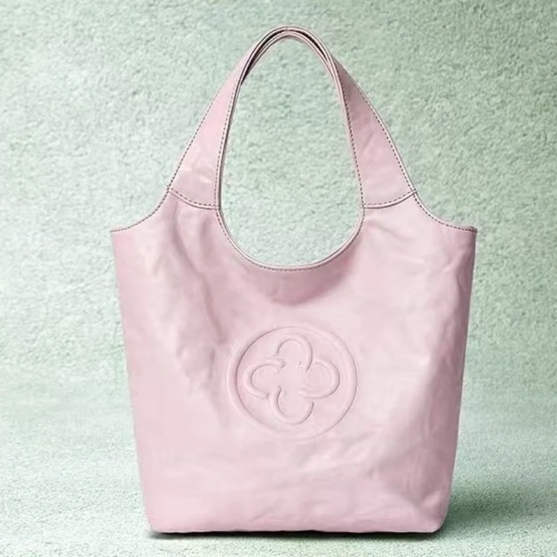 Cassile Bucket Bag Pink 2025 New Style High-end Wrinkled Crossbody Bag for Women