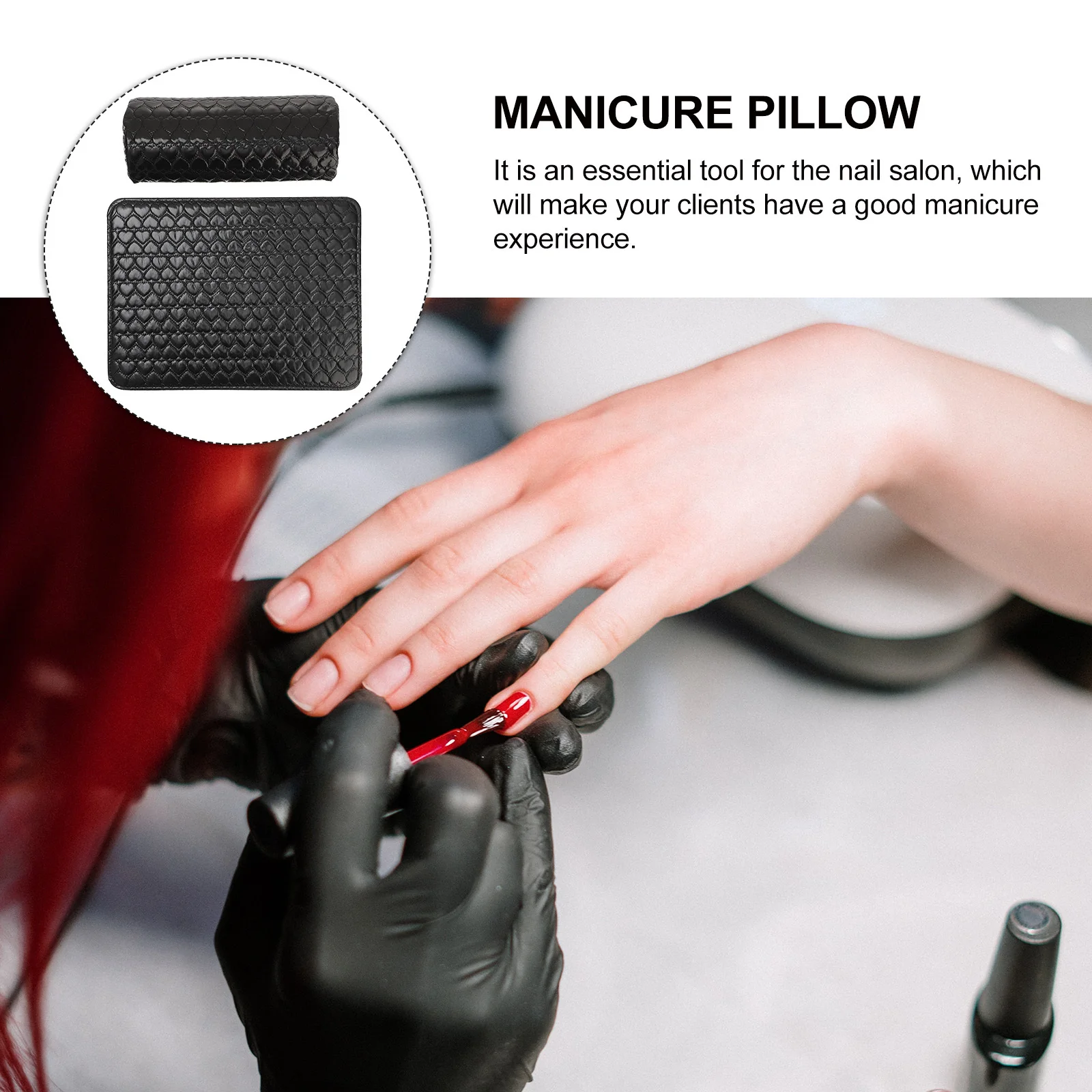 

1Set PU Nail Art Cushion Hand Rest Black Foldable Manicure Mat Nail Art Supplies Table Protector