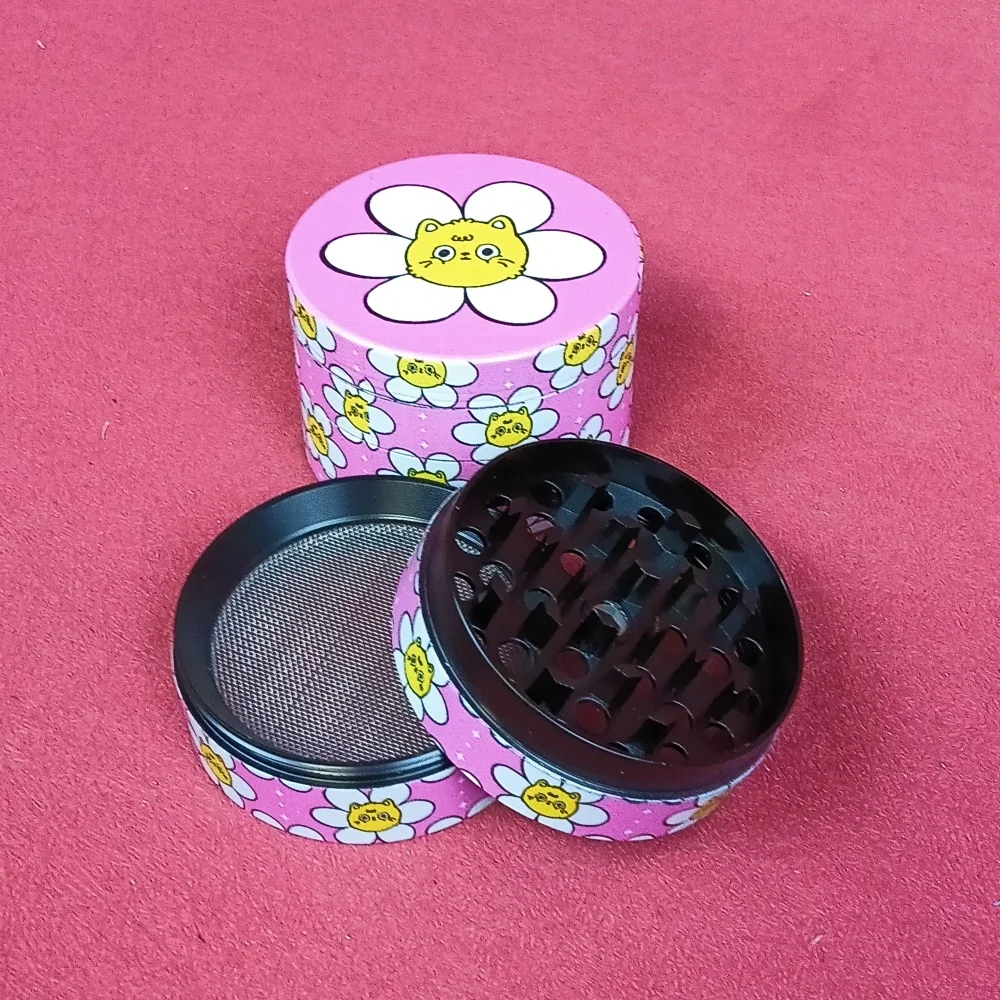 2in زهرة عشب طاحونة 4-layer دليل الملح الفلفل الخام العشب التبغ طاحونة مطحنة معدنية التوابل مدقة هاون الدخان السجائر أداة #3