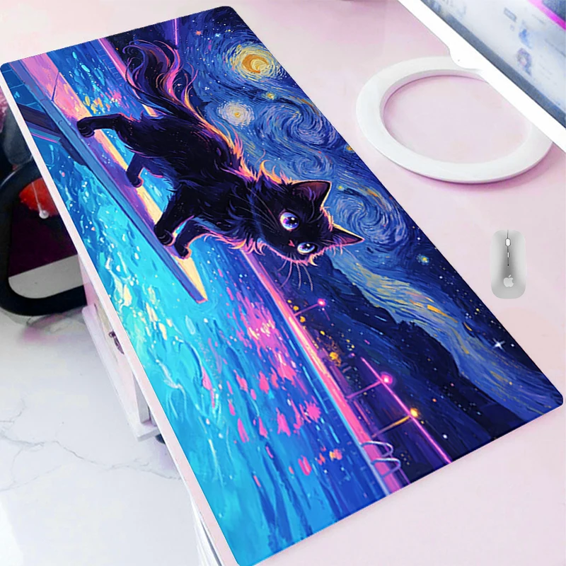 Oversized Mouse Pad Cute Cat Office Extended Desk Mat Gamer Carpet Notbook Keyboard Pad kawaii Gaming Accessories Large Mousepad