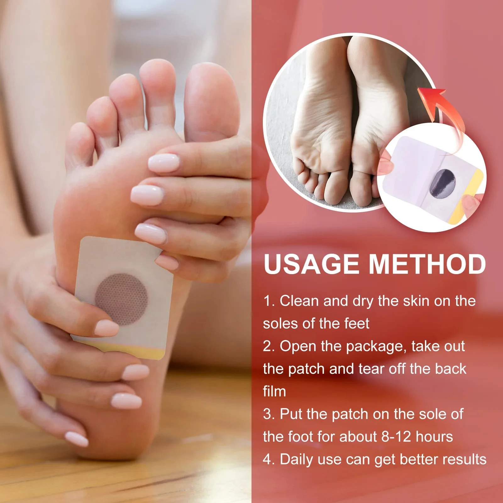 Height Increase Foot Patch 24/12/10/6PCS Body Enhancer Feet Pad Promote Adults Bone Growth Plantar Acupoint Stimulation Stickers