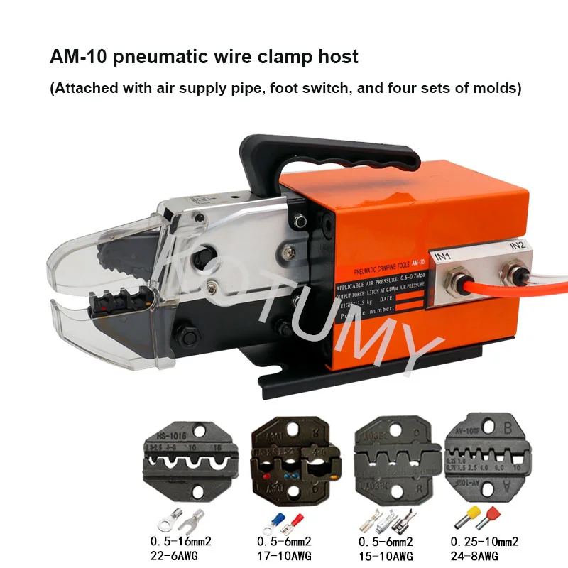 Pneumatic Terminal Crimping Machine For Cable End-Sleeves Operated By The Foot Switch Cold Terminal Equipment