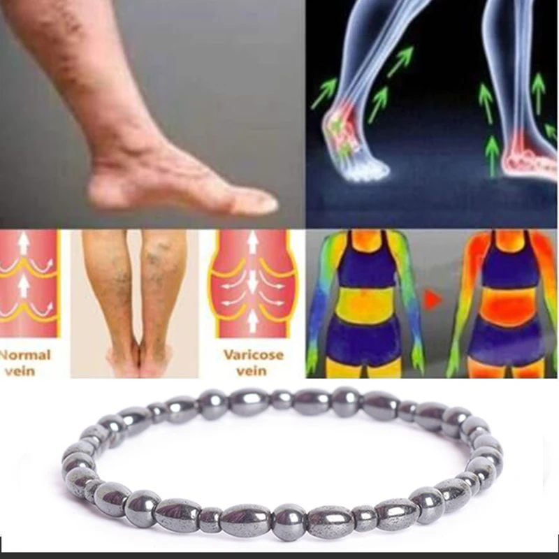 Body Slimming Weight Loss Bracelet Homme Hematite Magnetic Energy Therapy Emo Anklet for Men Women Bridesmaid Gift Free Shiping