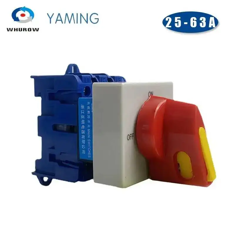 Padlock Handle Isolator Switch YMD11 C Type OFF-ON DIN Rail Mounted 3/4P 690V 25/32/40/63A Disconnect LW30